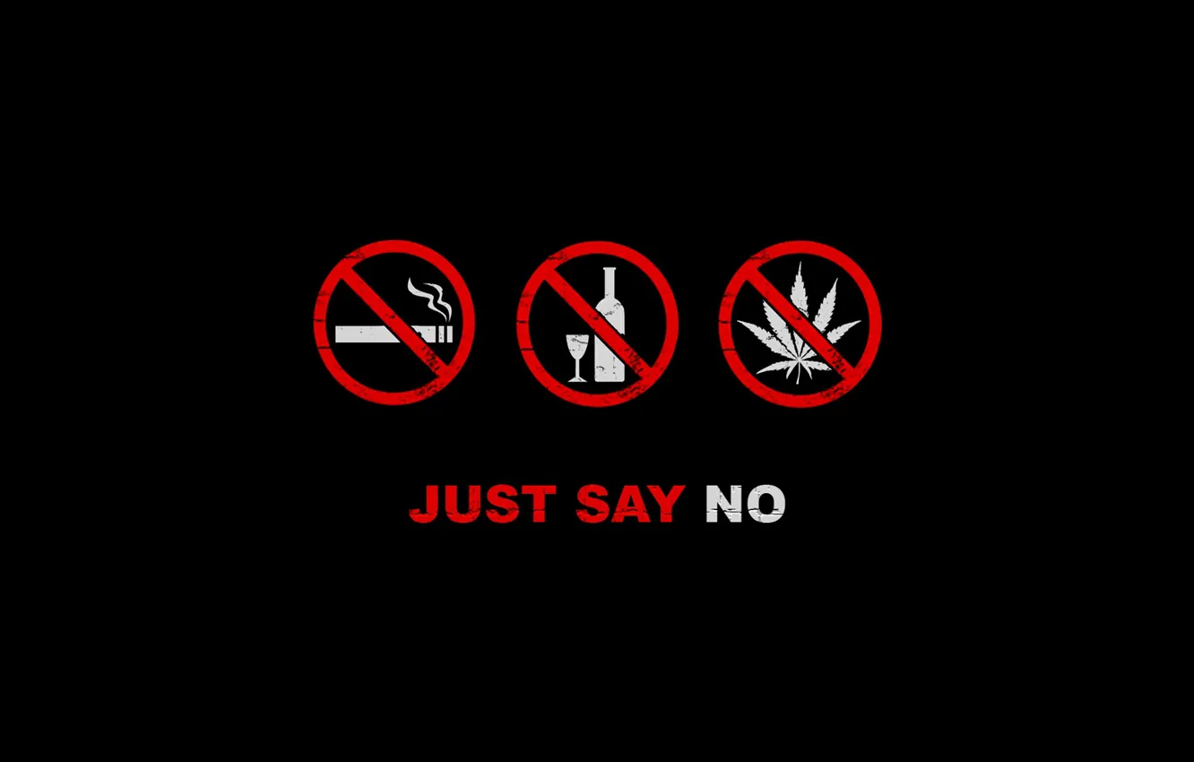 Wallpaper lifestyle, edge, straight, black fon, just say no images for  desktop, section минимализм - download
