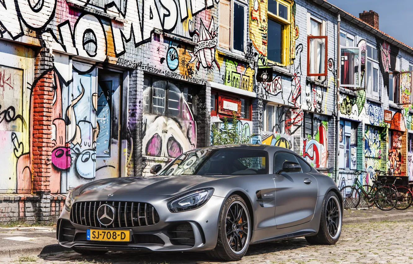Photo wallpaper GTR, Mercedes, AMG, Graffiti, 708D