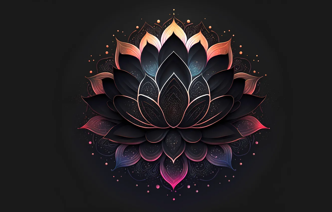 Wallpaper flowers, minimalism, artificial intelligence, lotus flower images  for desktop, section минимализм - download
