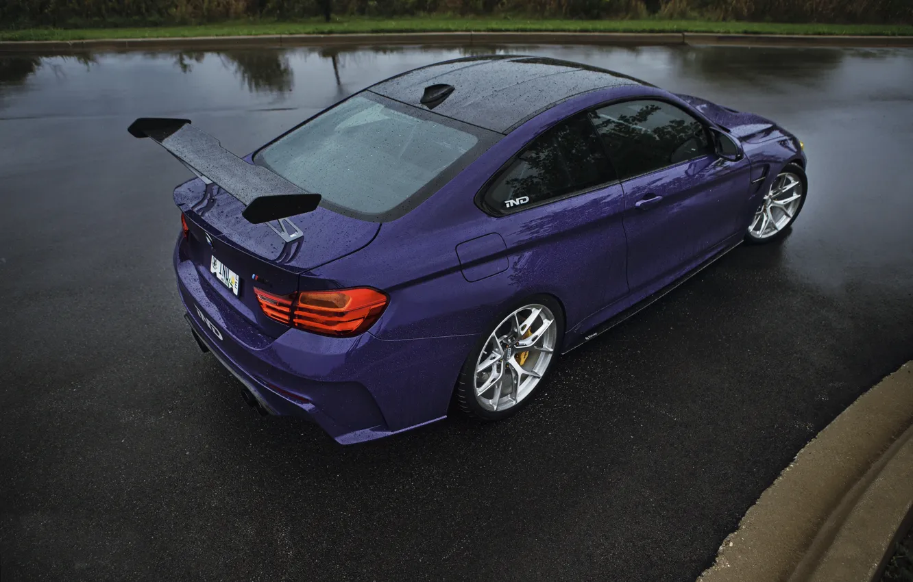 Photo wallpaper BMW, Purple, IND, F82, Rear, M4 Coupe