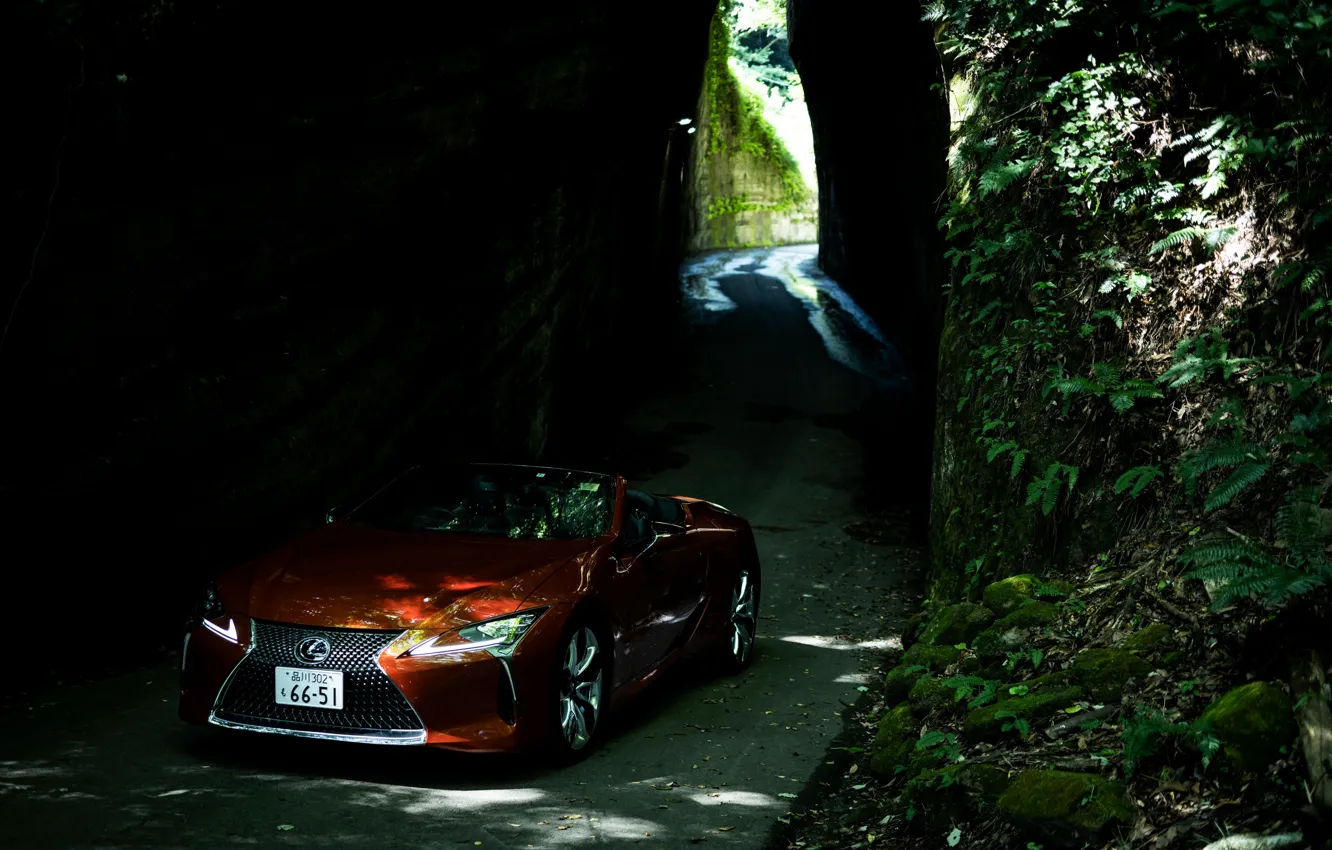 Photo wallpaper Lexus, the tunnel, convertible, 2021, LC 500 Convertible