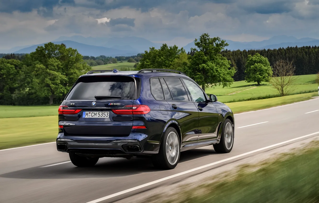 Photo wallpaper BMW, crossover, SUV, on the road, 2020, BMW X7, M50i, X7, G07