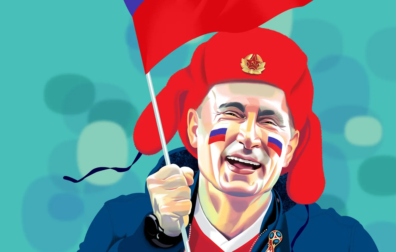 Wallpaper Face Putin President Vladimir Putin The President Of Russia 18 World Cup Happy Fan Fan Happy Ushanka Putin Vladimir Vladimirovich World Cup 18 The World Cup In 18 Images For Desktop