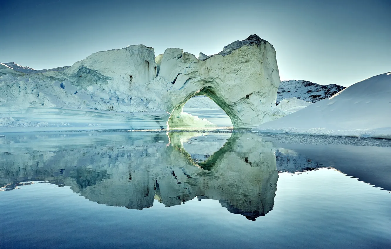 Photo wallpaper ice, water, cold, glacier