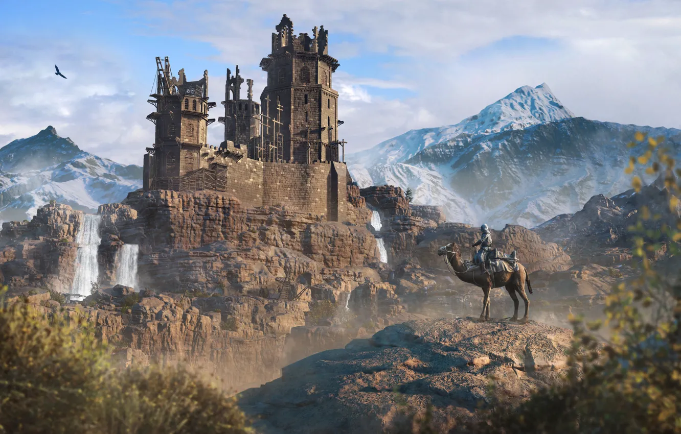 Photo wallpaper horse, Castle, Fortress, Assassin's Creed Mirage, Basim