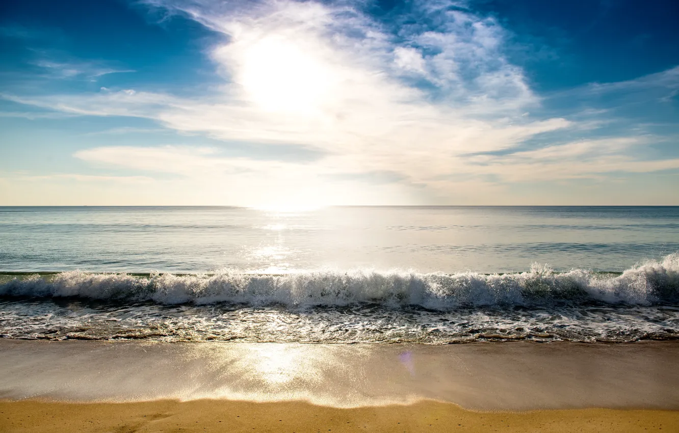 Photo wallpaper sand, sea, wave, beach, summer, sunset, summer, beach, sea, sunset, blue, seascape, sand, wave