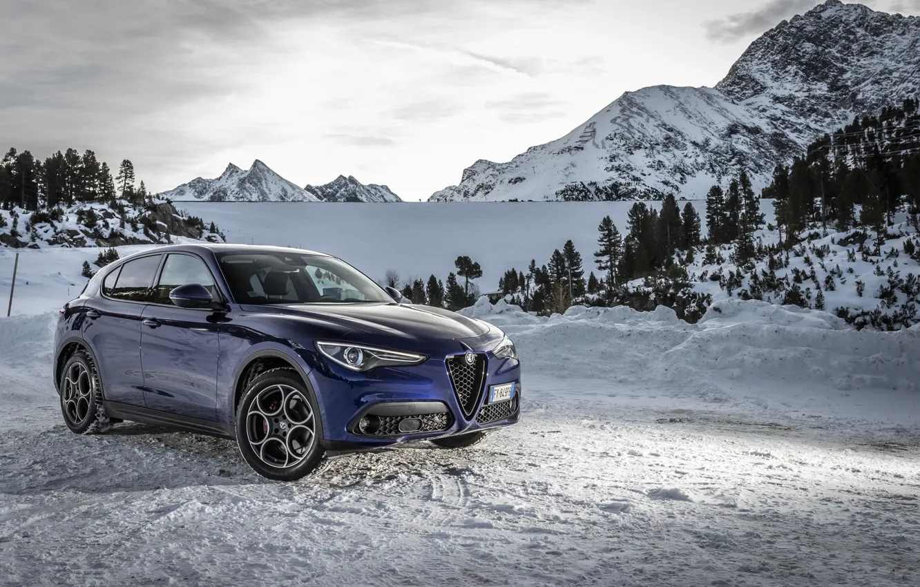 Photo wallpaper snow, Alfa Romeo, 2019-20, Stelvio Sprint
