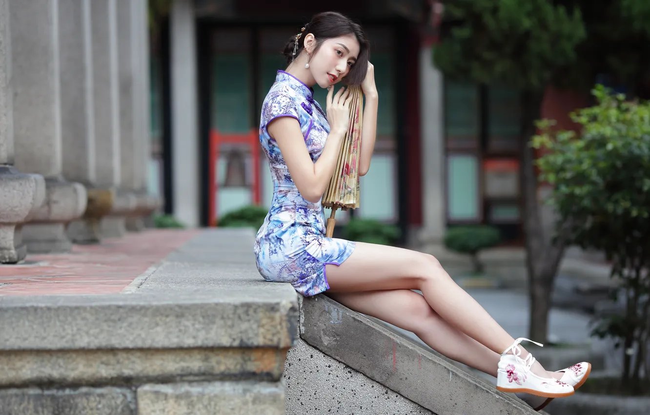 Photo wallpaper dress, legs, Asian