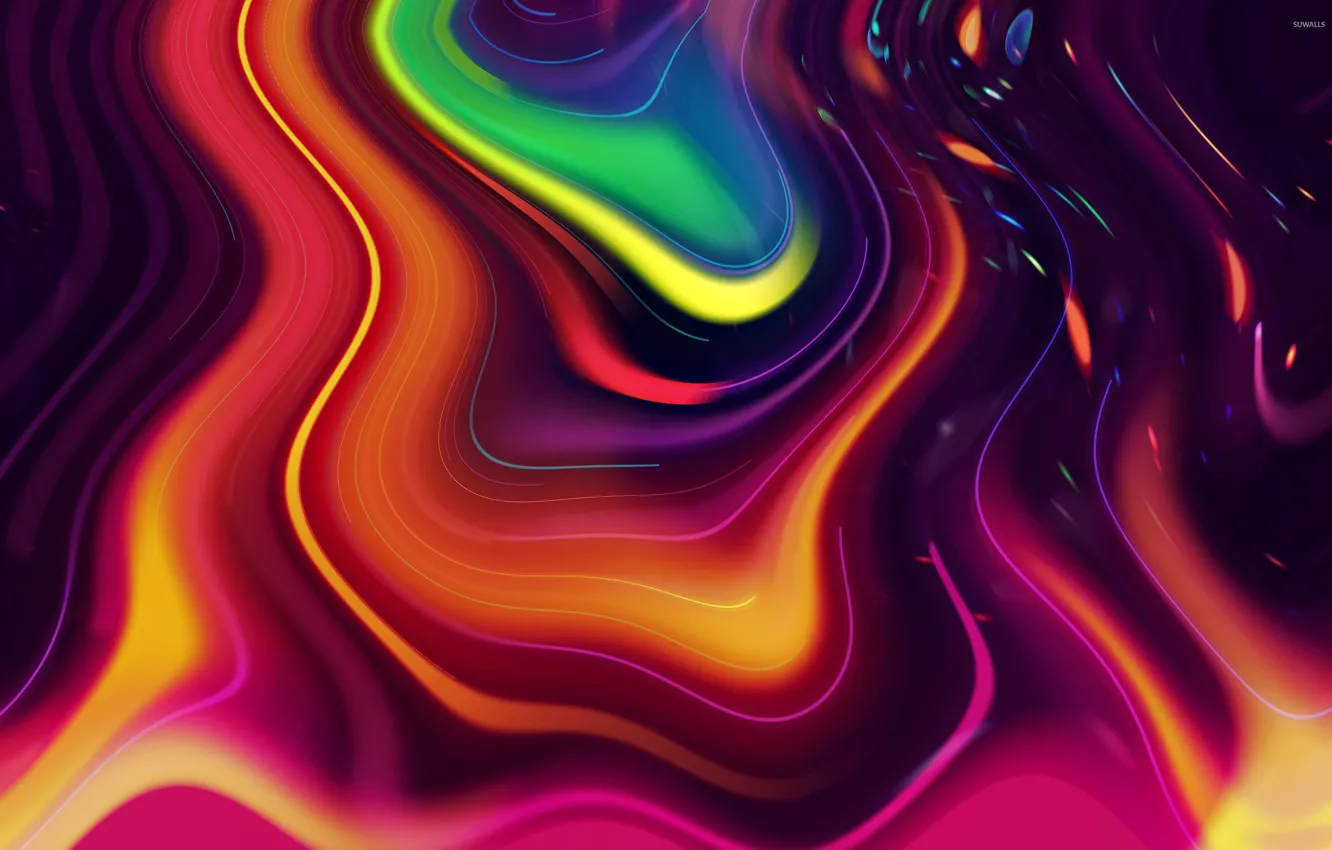 Wallpaper wave, bright colors, abstraction, lava, waves, abstraction, lava,  bright colors, a mixture of colors, mix of colors images for desktop,  section абстракции - download