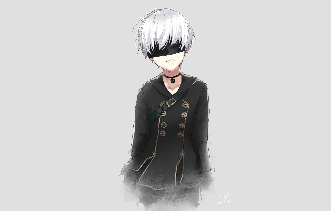 Wallpaper boy, tears, eye patch, crying, Nier Automata, YoRHa No 9 Type S  images for desktop, section игры - download