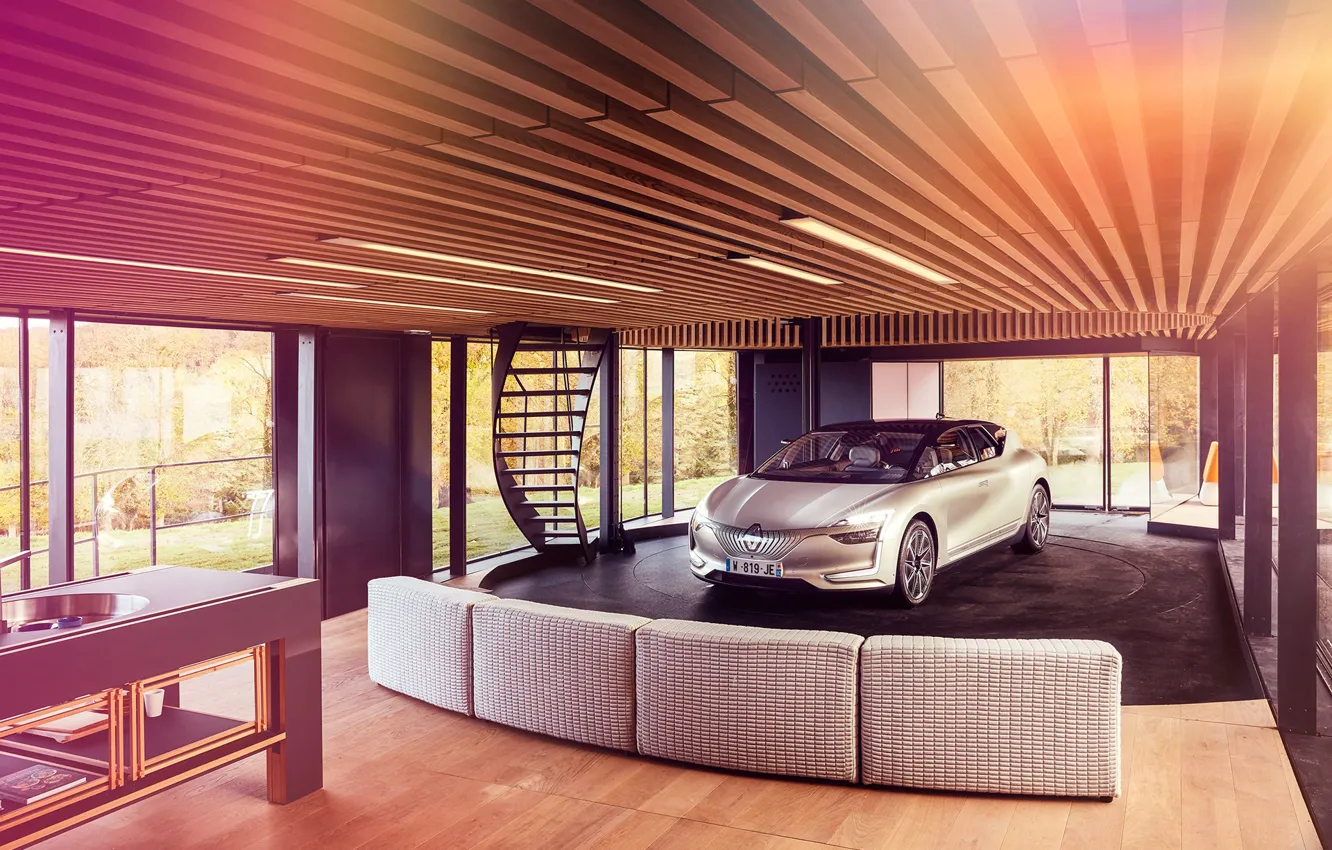 Photo wallpaper transport, ladder, car, the room, Renault Symbios Concept