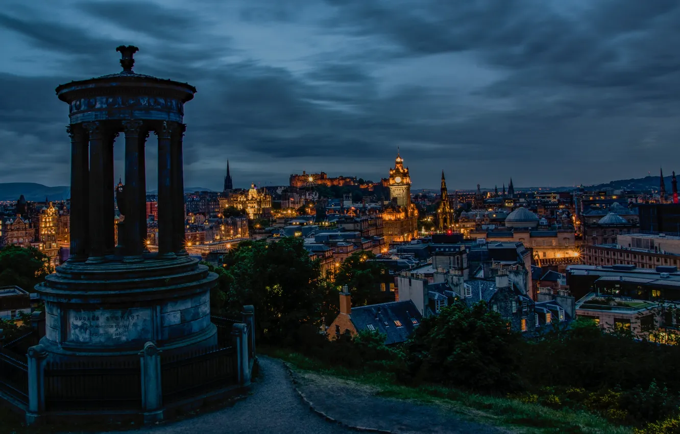 Wallpaper lights, the evening, Edinburgh, Shotlandiya images for desktop,  section город - download