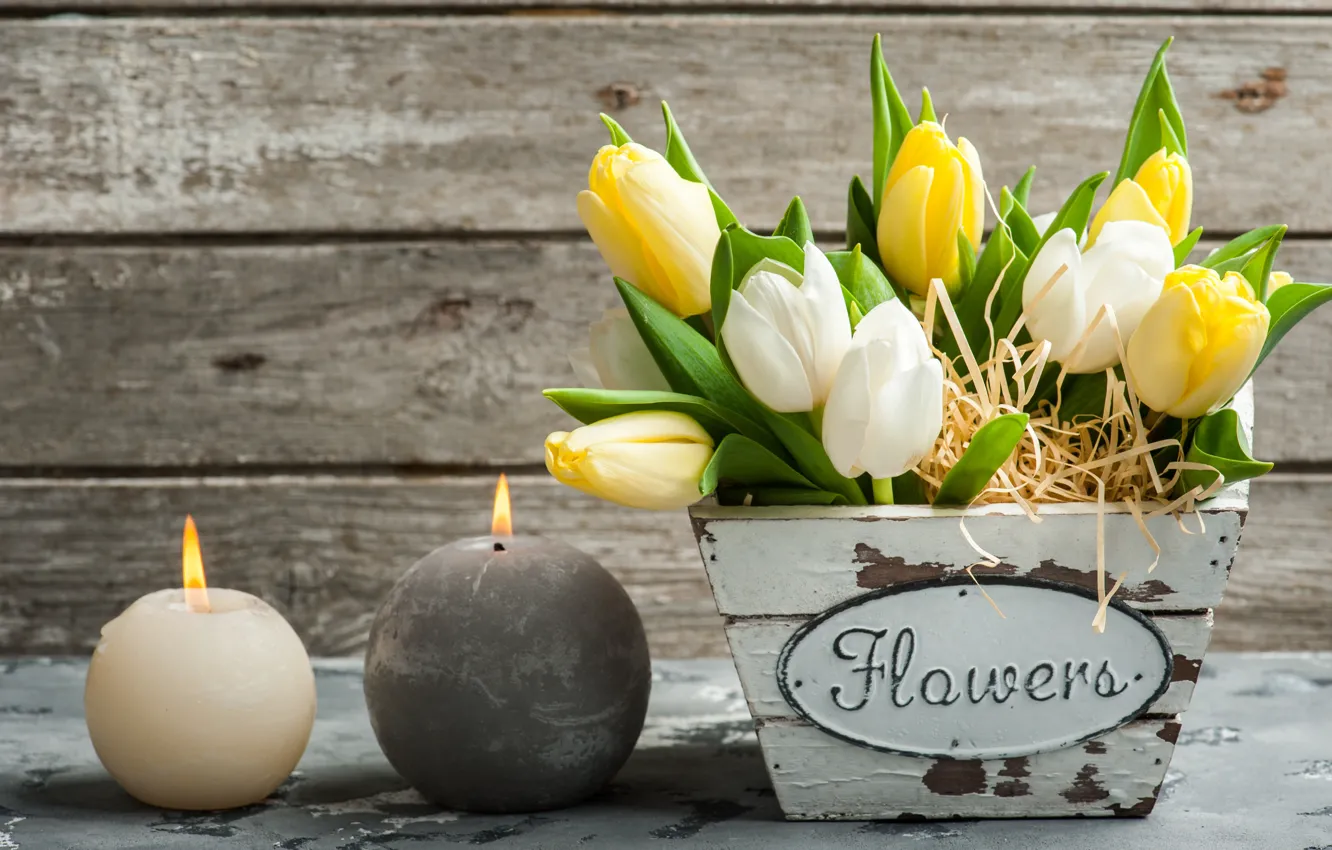 Photo wallpaper flowers, bouquet, tulips, THE OFF