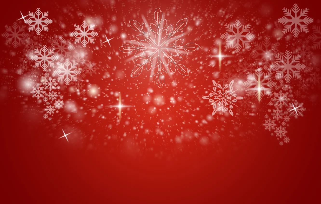 Photo wallpaper snowflakes, background, New Year, Christmas, stars