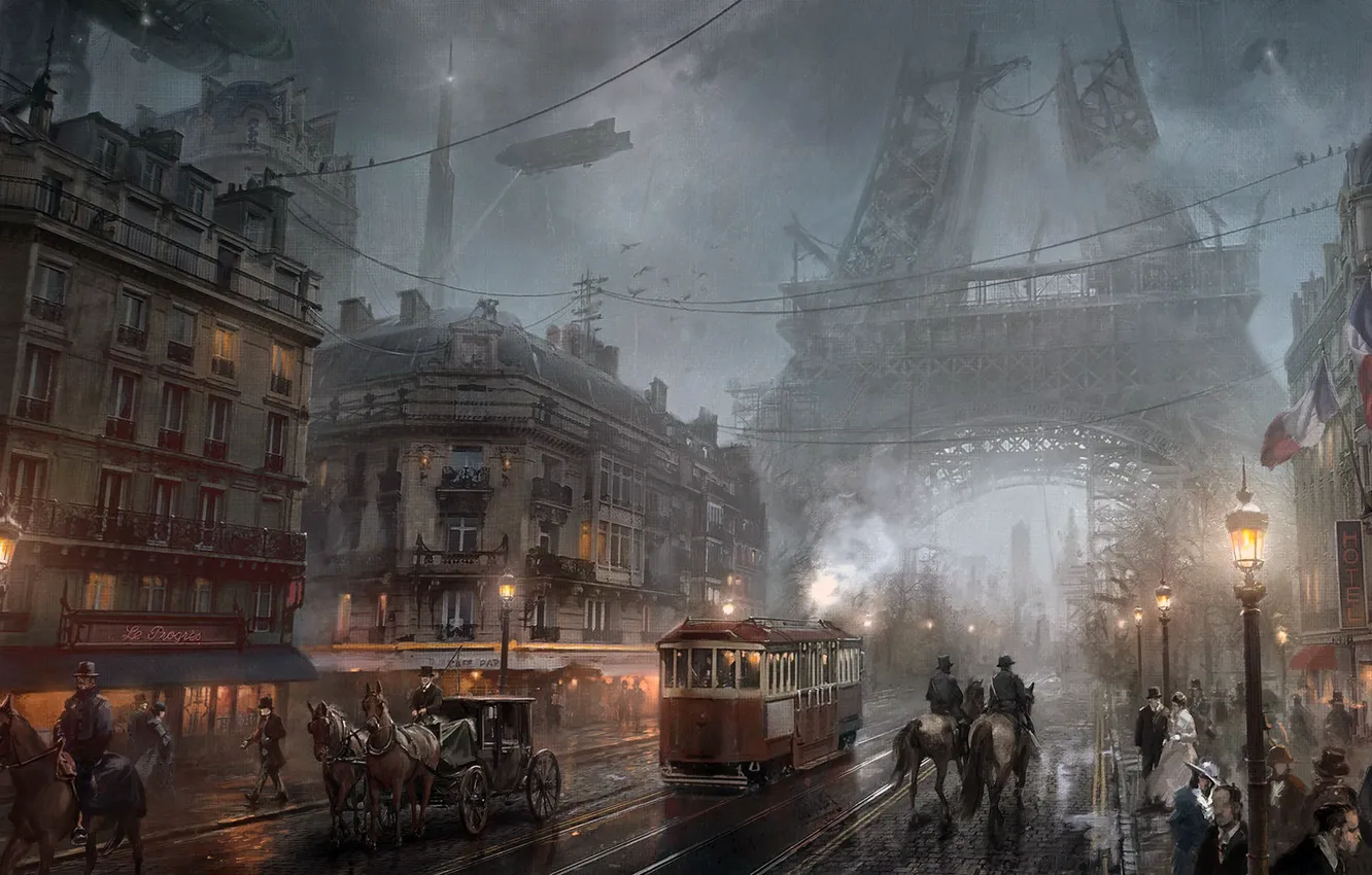 Wallpaper Paris, video game, Steampunk, Atomhawk Design, The Order 1886-  Paris, Sony Game, steampunk city images for desktop, section фантастика -  download