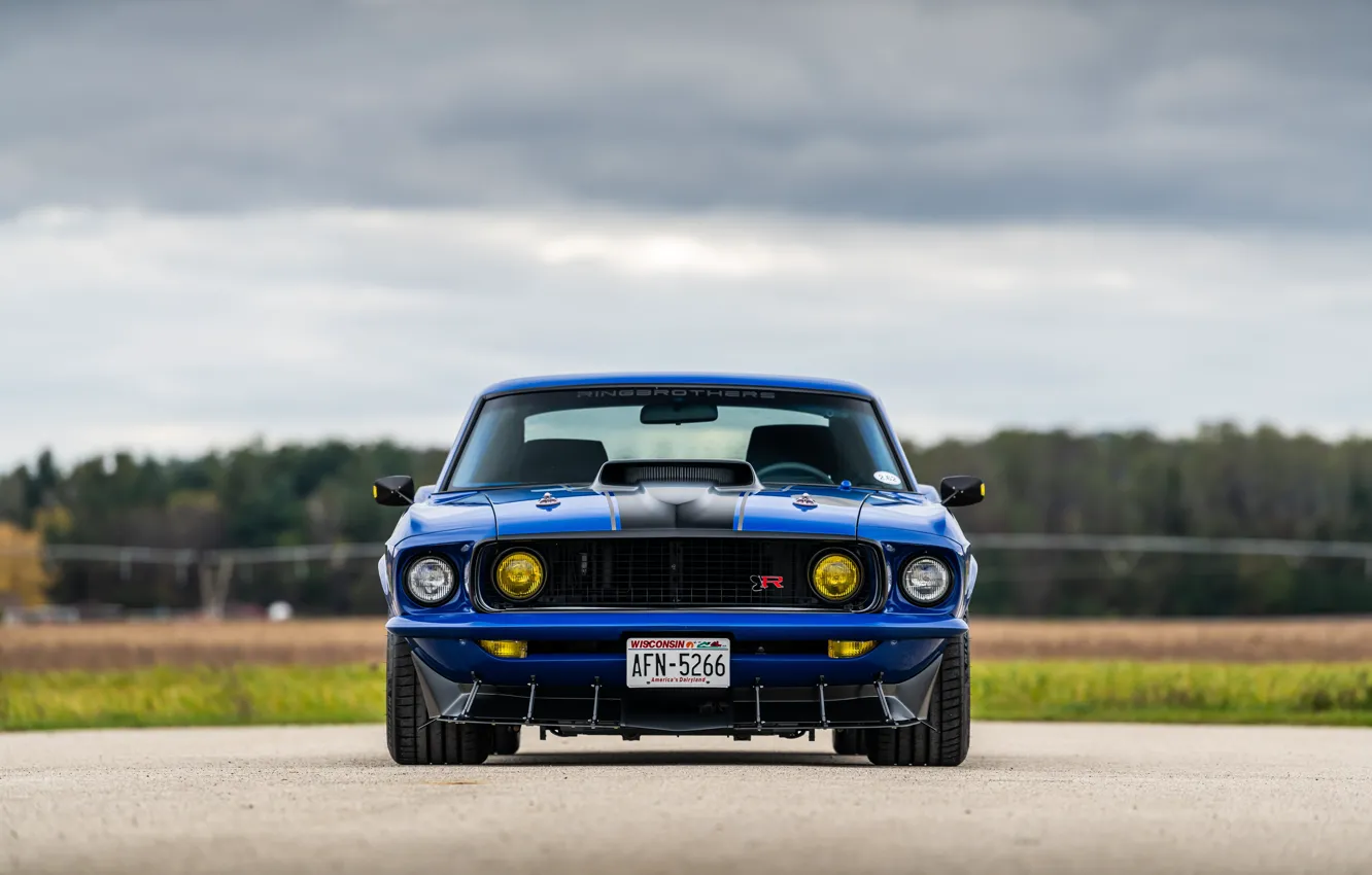 Photo wallpaper Ford, 1969, Lights, Ford Mustang, Muscle car, Mach 1, Classic car, Sports car, Ford Mustang …