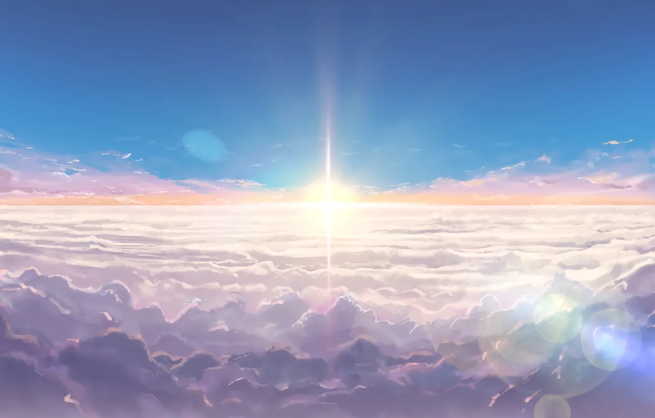 Wallpaper The Sky Clouds Sunrise Anime Art Kimi No Va On