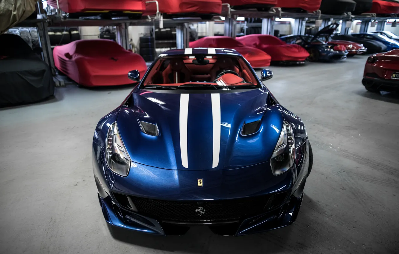 Photo wallpaper Ferrari, Blue, Front, Face, Superfast, 812