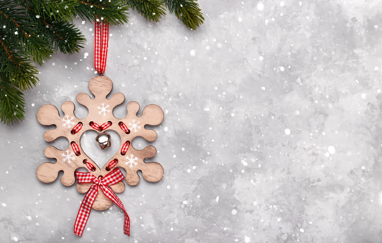Photo wallpaper snow, New Year, Christmas, Christmas, snow, New Year, decoration, snowflake, Happy, Merry, fir tree, fir-tree …