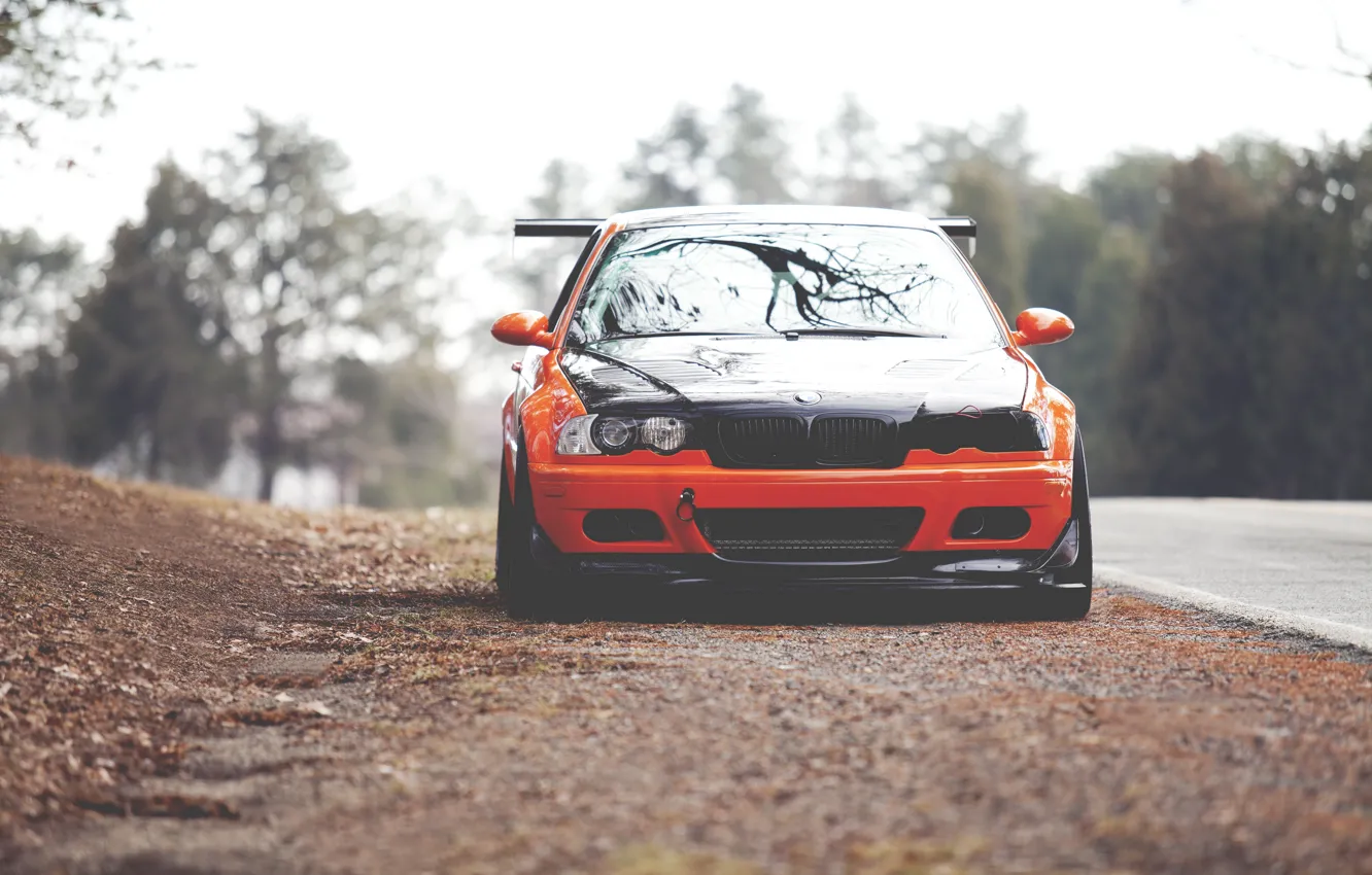 Photo wallpaper BMW, Orange, E46, M3