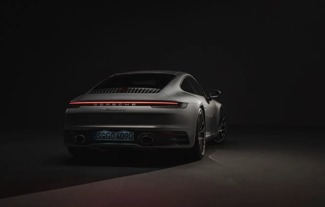 Photo wallpaper coupe, 911, Porsche, rear view, Carrera 4S, 992, 2019