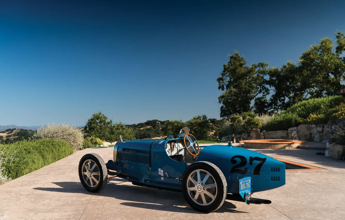 Photo wallpaper Blue, Vintage, 1927, Bugatti Type 35C