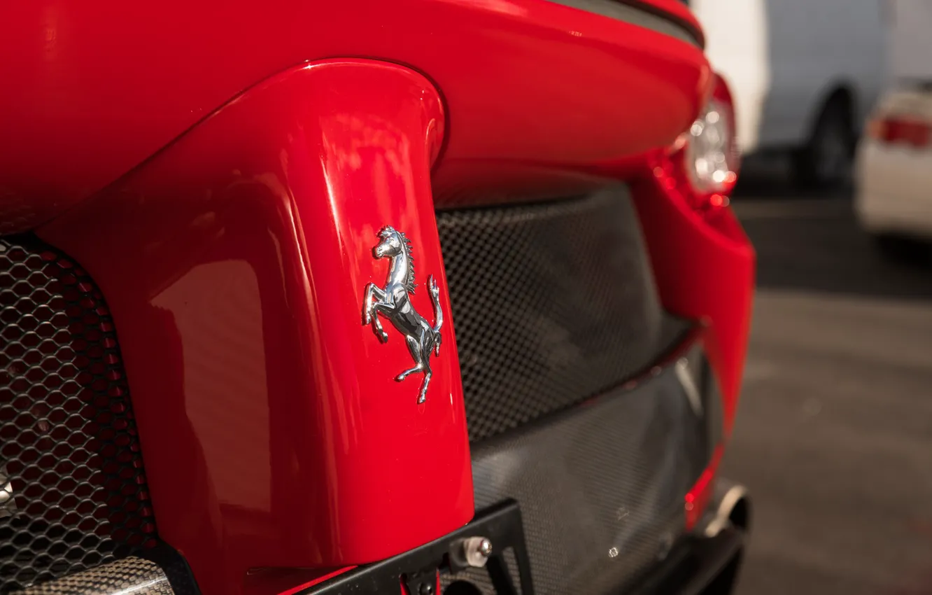 Photo wallpaper Red, Supercar, LaFerrari, Horse, Logotype, 2015