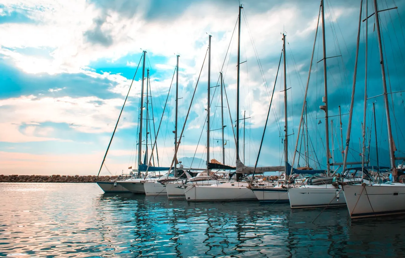 Wallpaper sea, Marina, yachts, harbour, mast images for ...