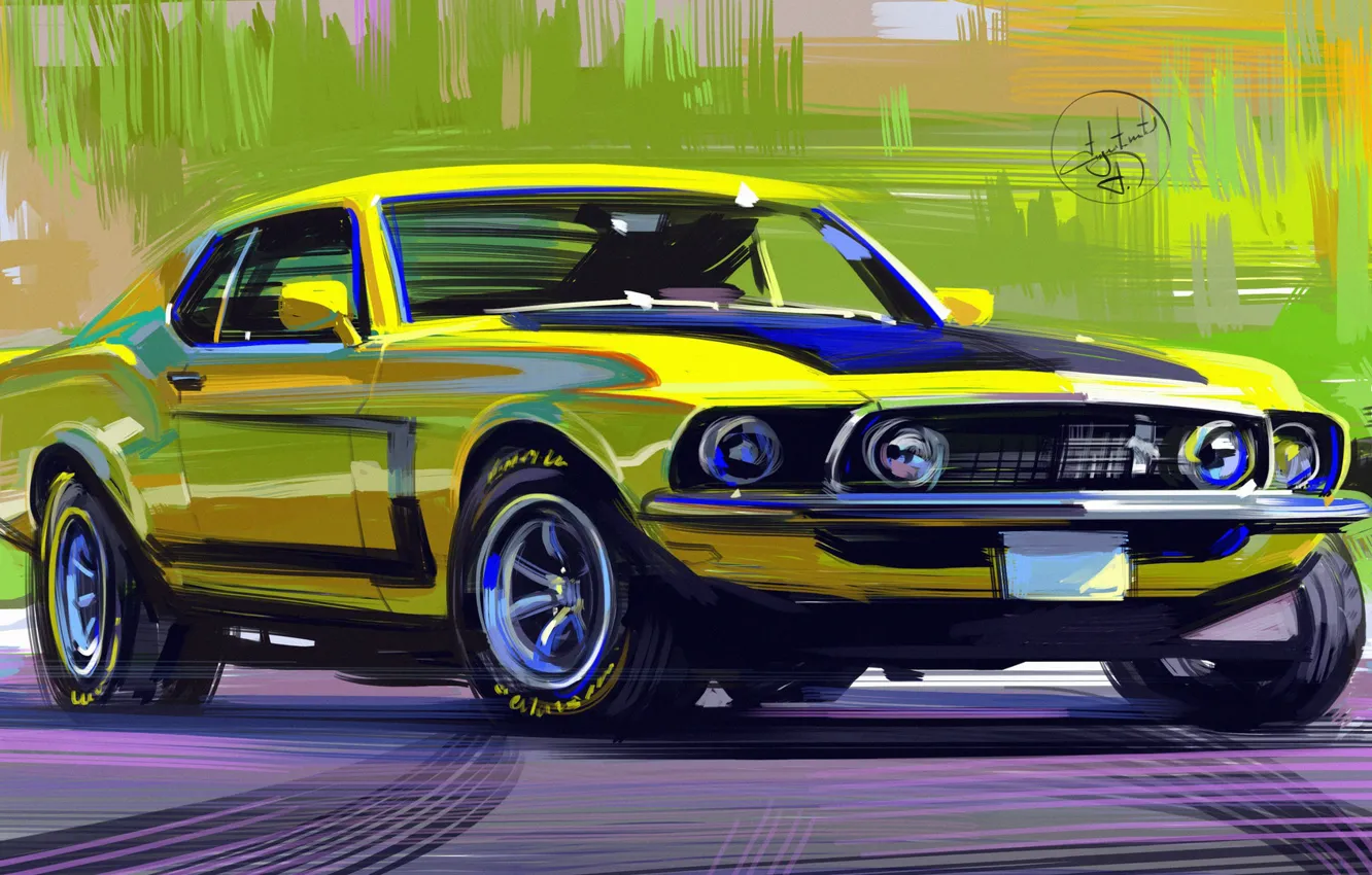 Wallpaper auto, muscle car, drawing, Camaro, the  car images  for desktop, section живопись - download