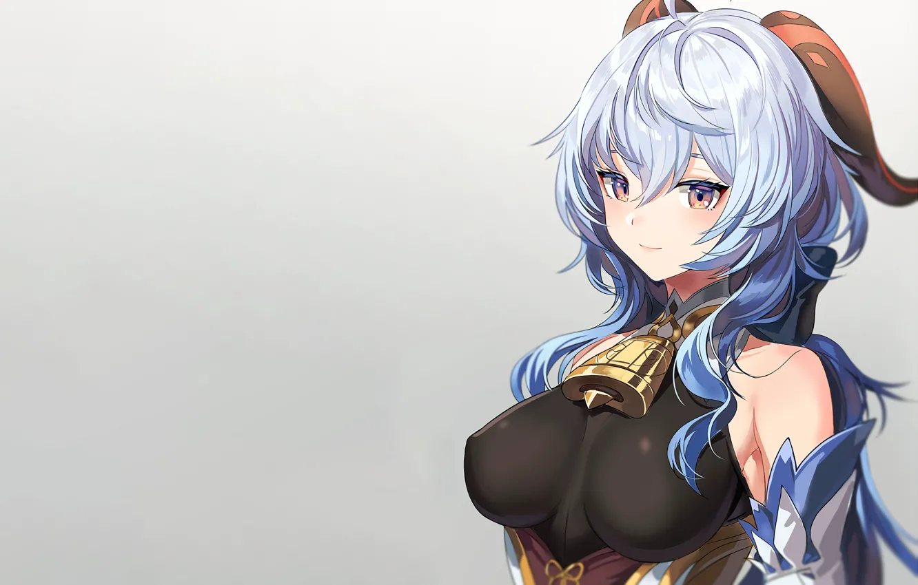 Wallpaper girl, sexy, long hair, boobs, anime, beautiful, pretty, breasts,  attractive, handsome, blue hair, clear eyes, collant, Genshin Impact, Ganyu  images for desktop, section сэйнэн - download
