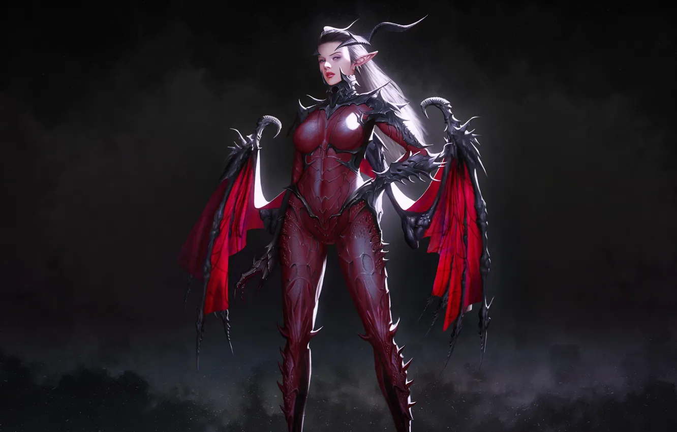 Wallpaper Girl, Style, Girl, Wings, The demon, Fantasy, Art, Devil,  Succubus, Style, Fiction, Figure, Illustration, Succubus, Demon, Wings  images for desktop, section фантастика - download