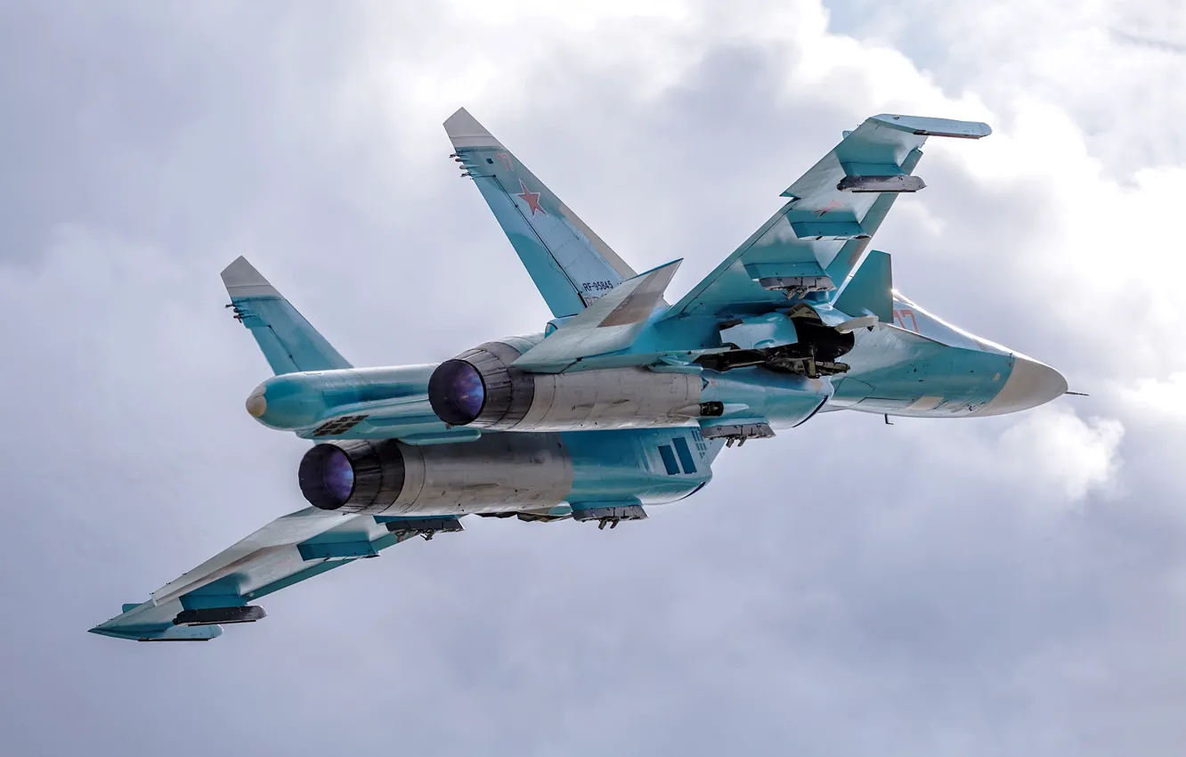 Photo wallpaper the sky, flight, fighter-bomber, Su-34, Su-34