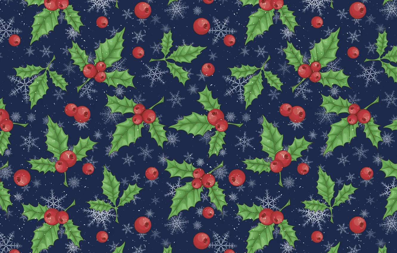 Photo wallpaper background, Christmas, New year, christmas, background, pattern, merry, decoration, Holly, seamless