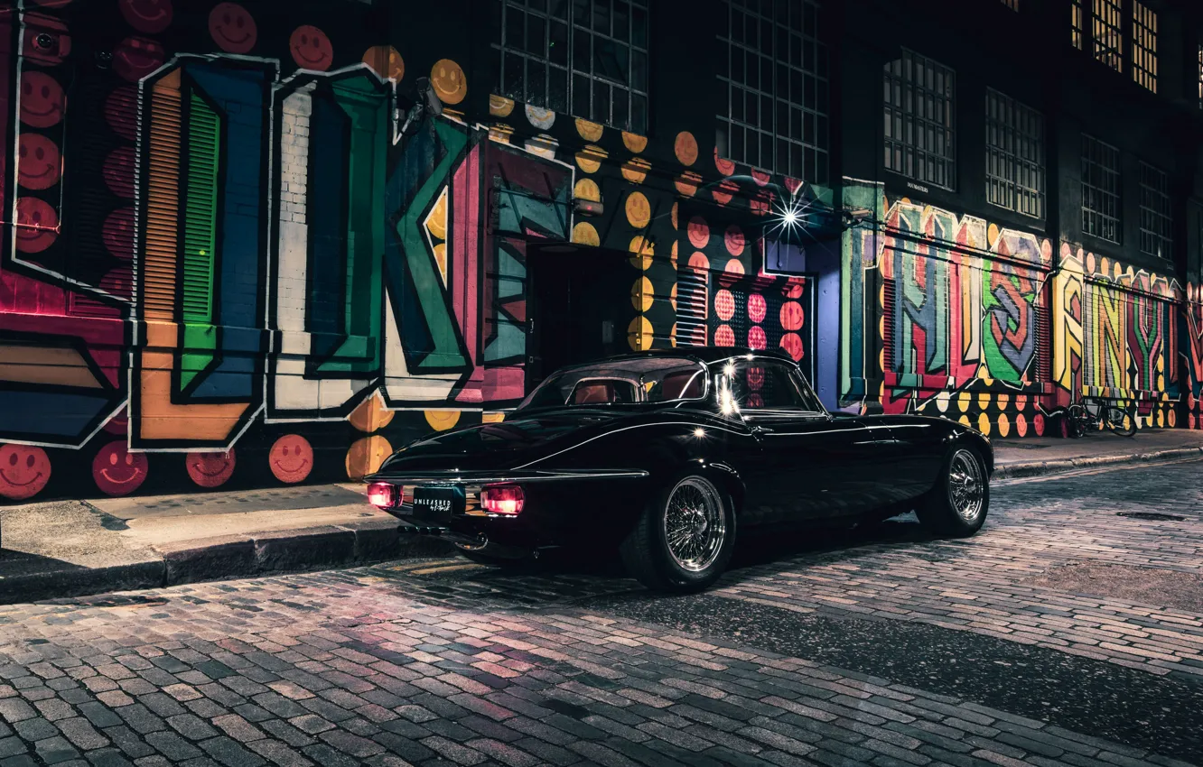 Photo wallpaper Jaguar, E-Type, Black, Rear, 2021, E-Type S3, UK Unleashed