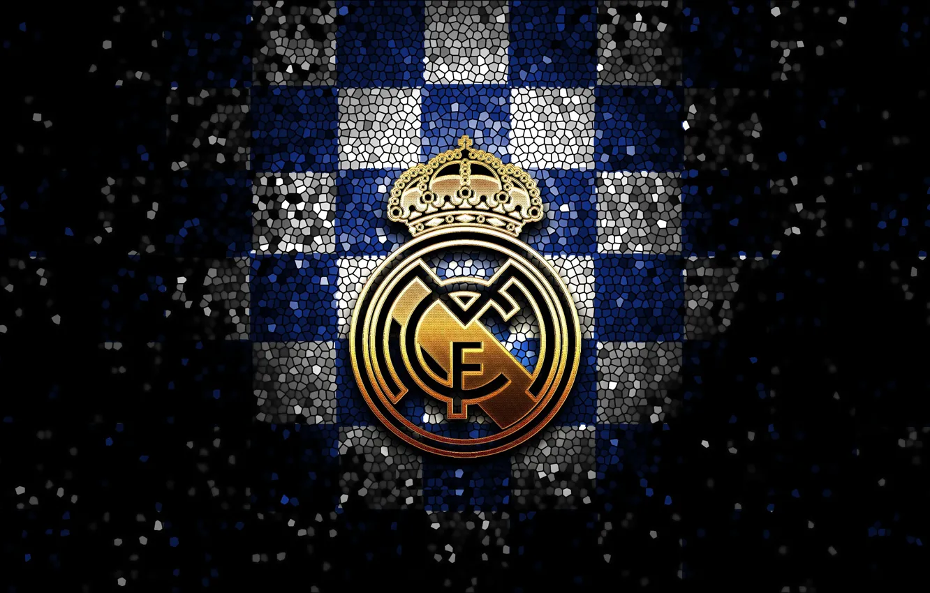 Wallpaper wallpaper, sport, logo, football, Real Madrid, La Liga, glitter,  checkered images for desktop, section спорт - download
