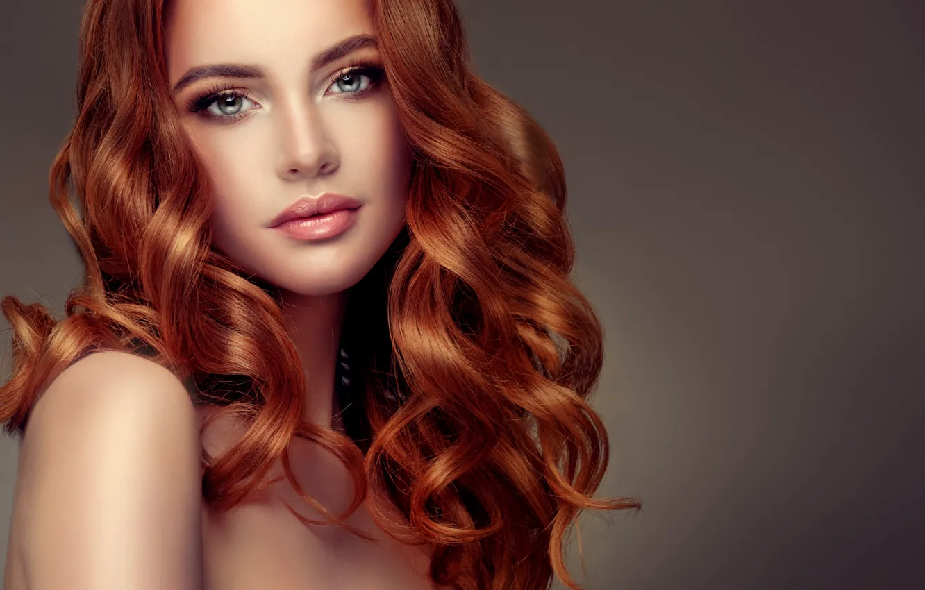 Wallpaper hair, portrait, makeup, hairstyle, red, beautiful, hair, Curly,  edwardderule images for desktop, section девушки - download
