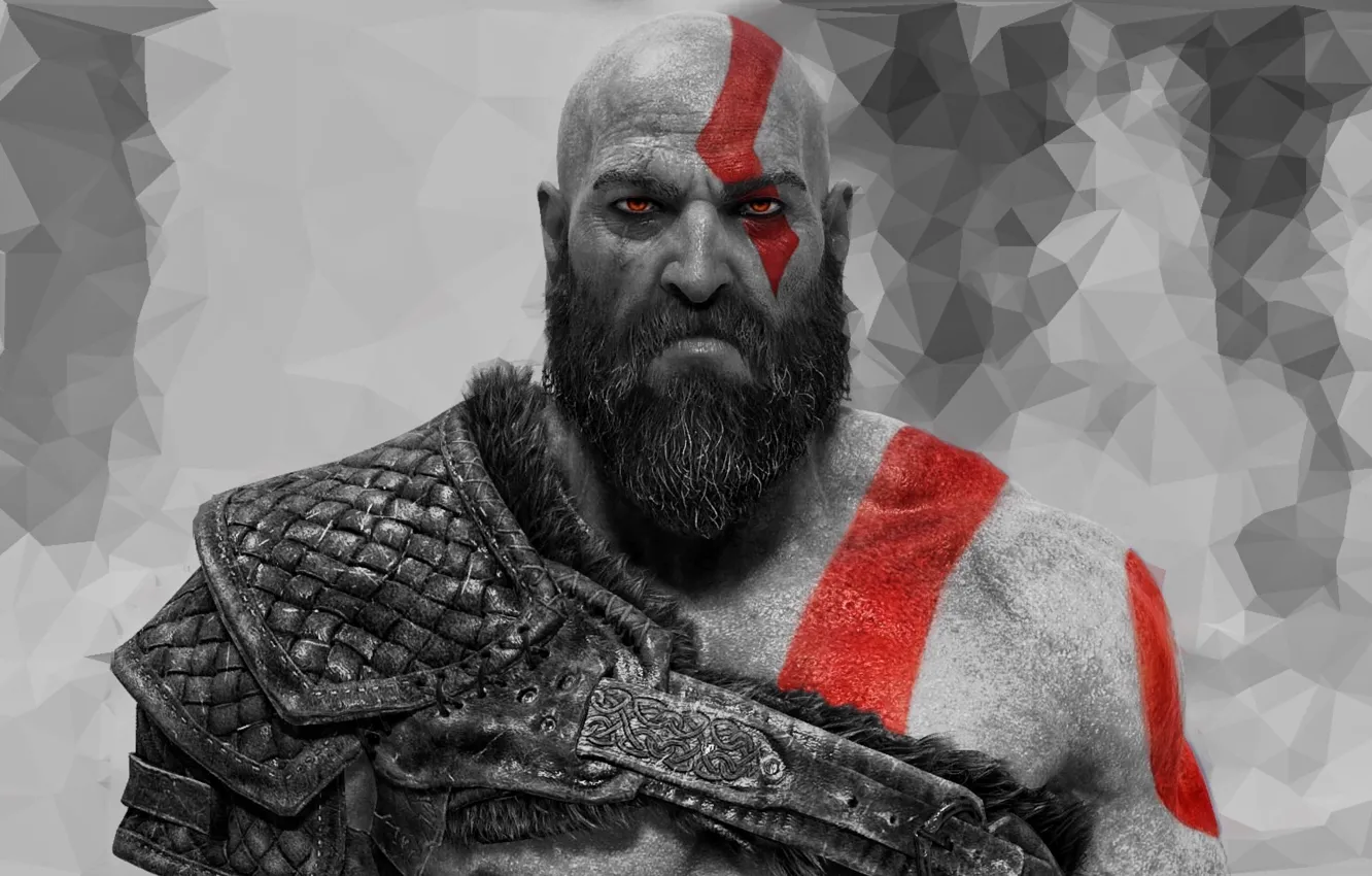 Wallpaper god of war, weapon, kratos, red eyes, man, pose, viking, spartan,  warrior, god, powerful, strong, gow, muscular, demi god, tatto images for  desktop, section игры - download