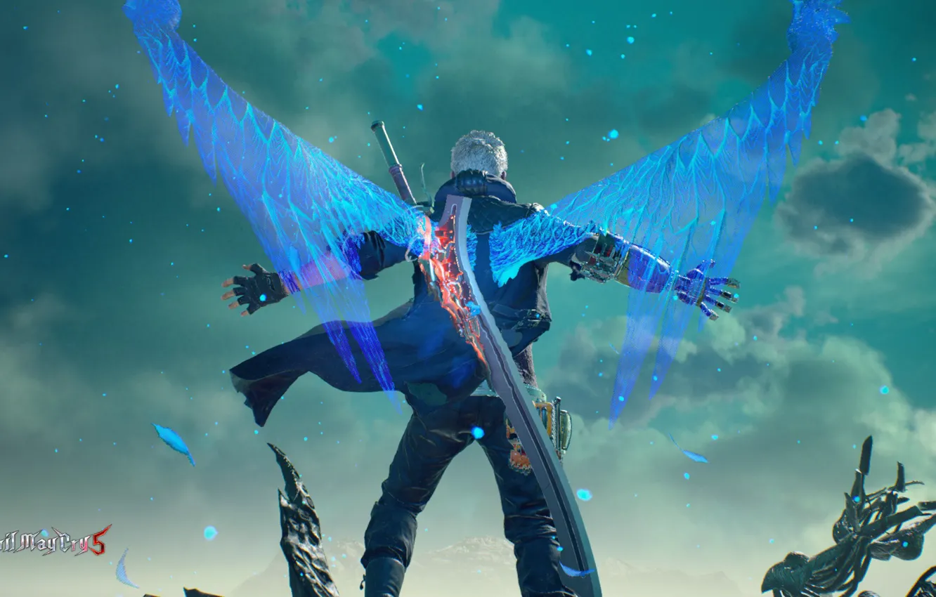 Wallpaper wings, guy, Nero, Devil May Cry 5 images for desktop, section  игры - download