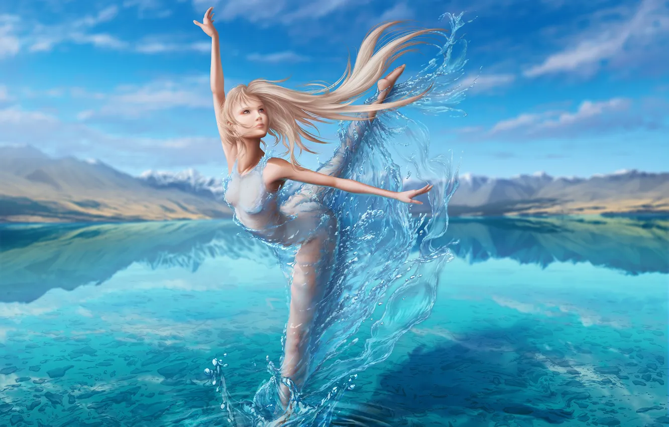 Wallpaper the sky, water, girl, lake, magic images for desktop, section  фантастика - download