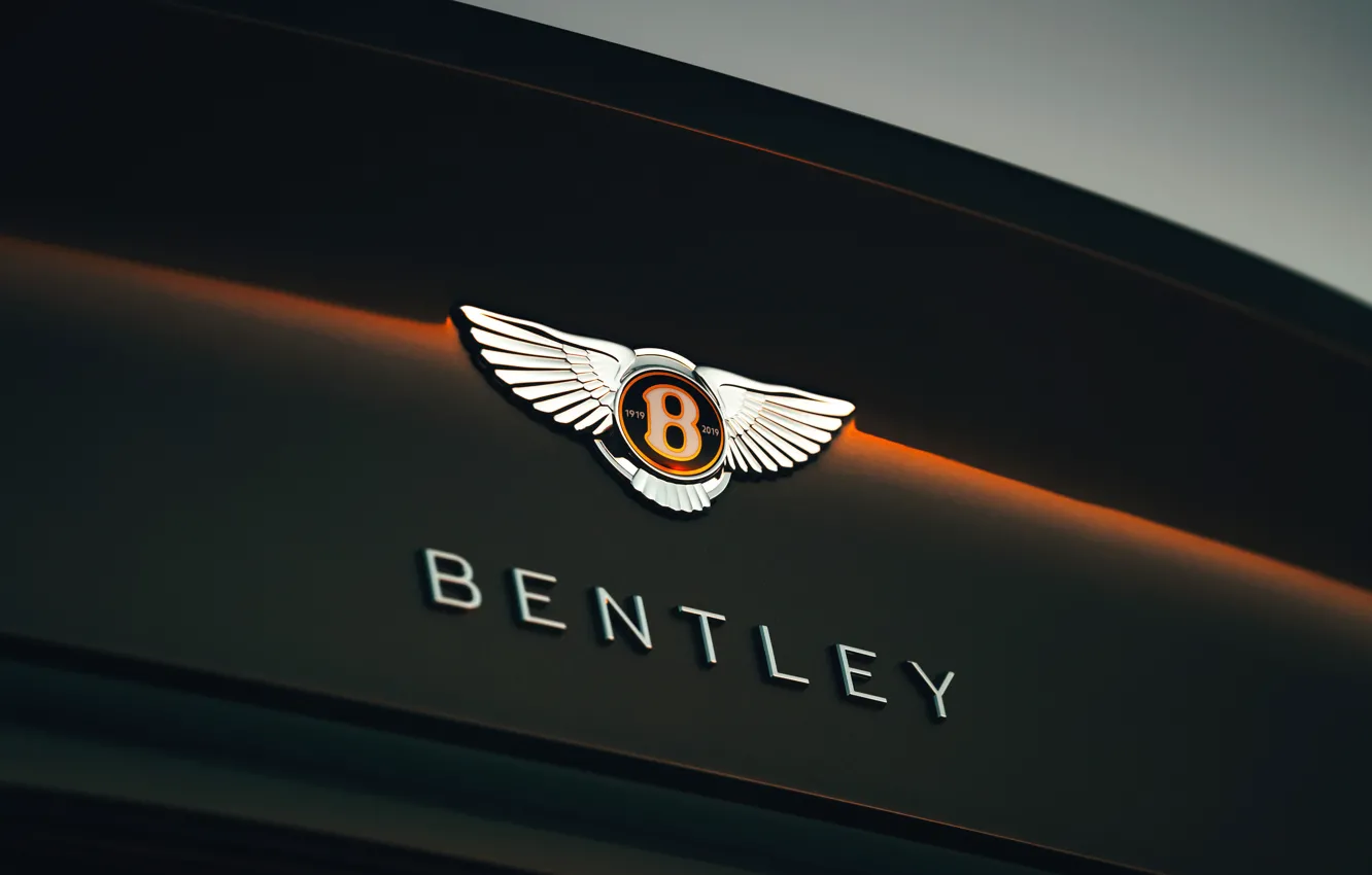 Photo wallpaper coupe, Bentley, emblem, 2019, Continental GT V8