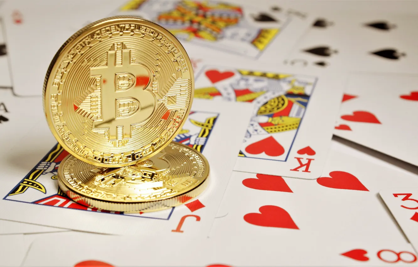 Photo wallpaper poker, bitcoin, currency