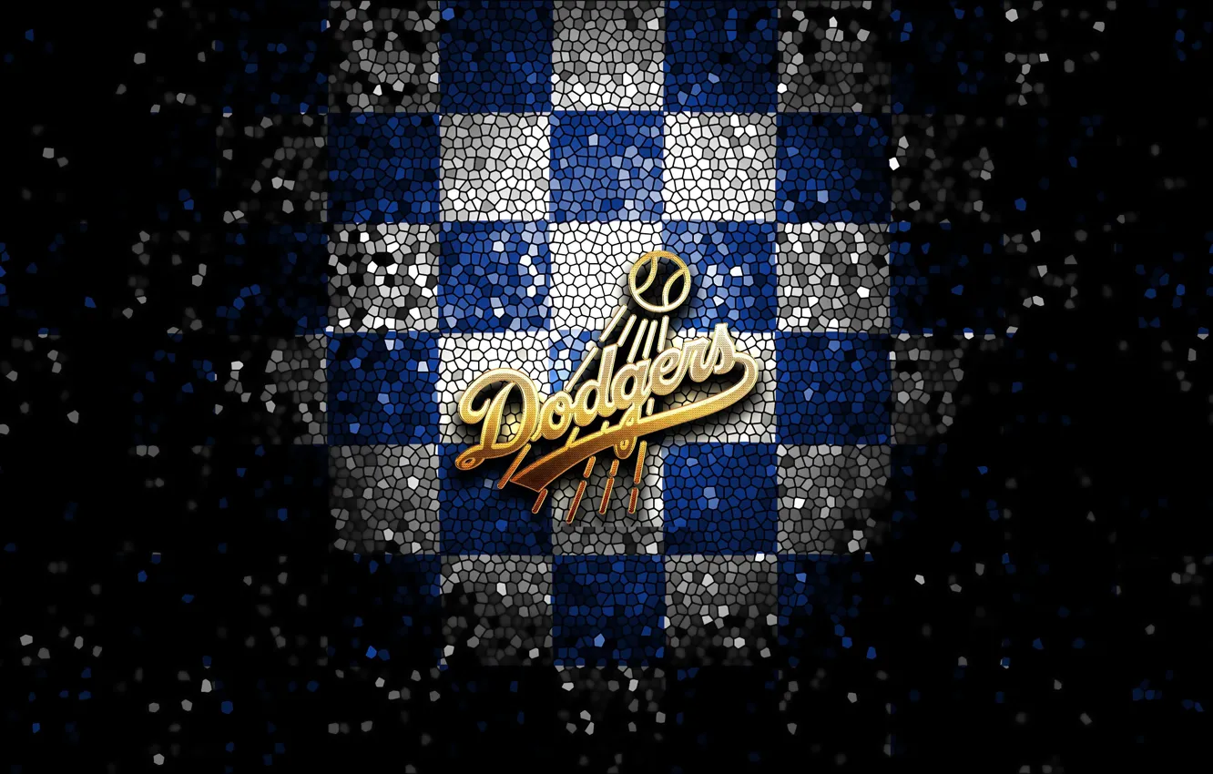 Wallpaper Wallpaper Sport Logo Baseball Glitter Checkered Mlb Los Angeles Dodgers Images For Desktop Section Sport Download