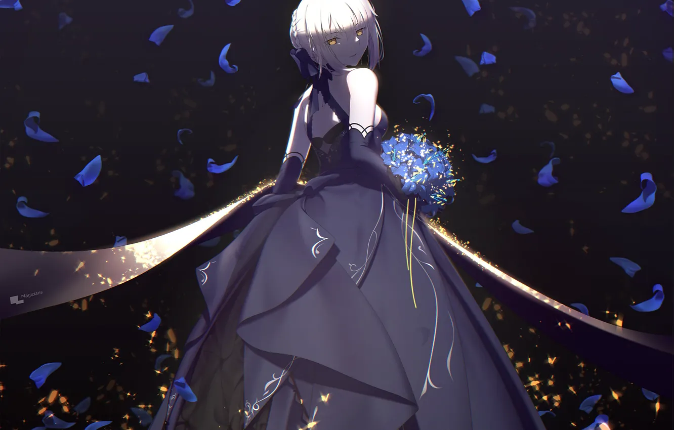 Wallpaper girl, roses, the saber, Saber Age, Fate / Grand Order, The  destiny of a great campaign, ball gown images for desktop, section сёнэн -  download