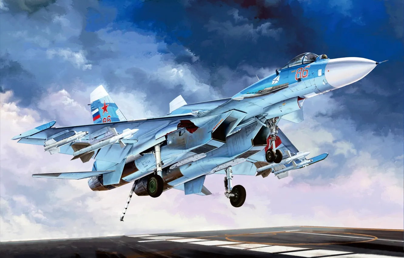 Wallpaper Russia, Su-33, Navy, Carrier-based fighter, Deck-based aircraft  images for desktop, section авиация - download