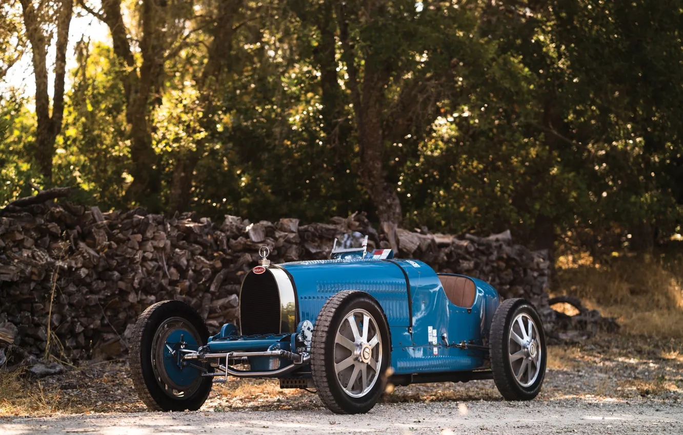 Photo wallpaper Retro, Blue, 1927, Sports car, Bugatti Type 35C