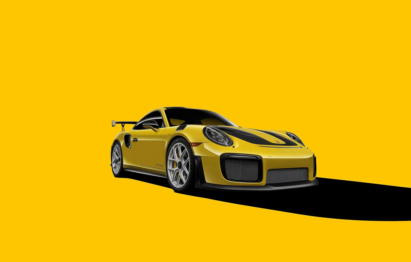 Photo wallpaper Porsche, GT2, Yellow, VAG, Backgraund