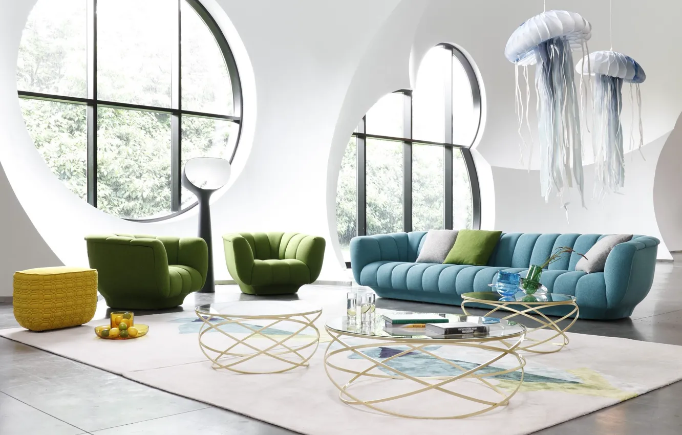 chairs, sofa, living room, Roche Bobois