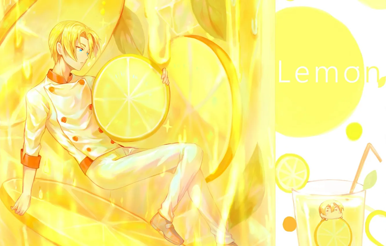 Photo wallpaper lemon, guy, In the search for the divine recipe, Shokugeki No Soma