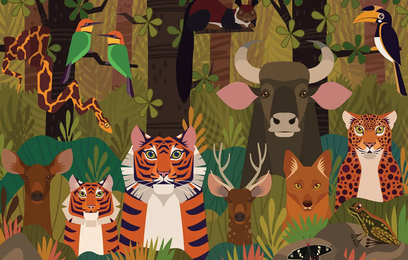 Wallpaper forest, animals, Bhadra Wildlife Sanctuary, BHADRA TIGER RESERVE,  BHADRA FOREST images for desktop, section рендеринг - download