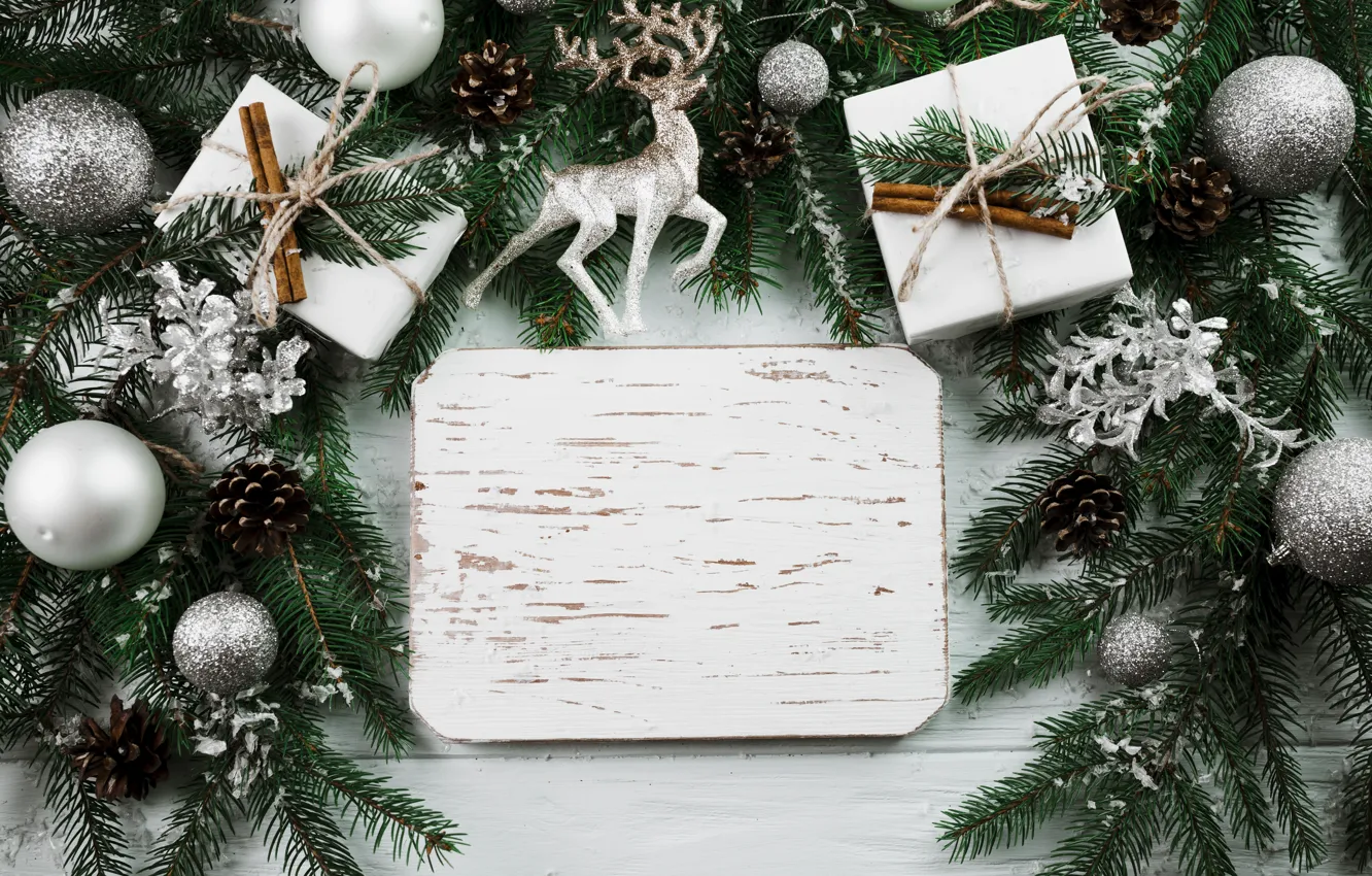 Photo wallpaper balls, tree, New Year, Christmas, gifts, Christmas, balls, wood, New Year, decoration, gifts, Merry, fir …